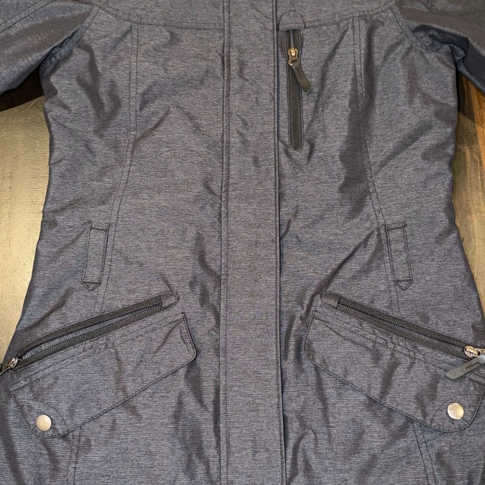 Columbia Carson Pass Jacket Gray Omni Heat Hooded Waterproof Full Zip - Picture 3 of 8